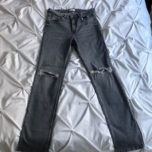Zara Split Hem Straight Leg Jeans Size 10